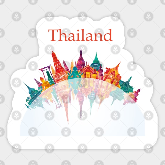 beautiful buildings in thailand Sticker by HomerNewbergereq